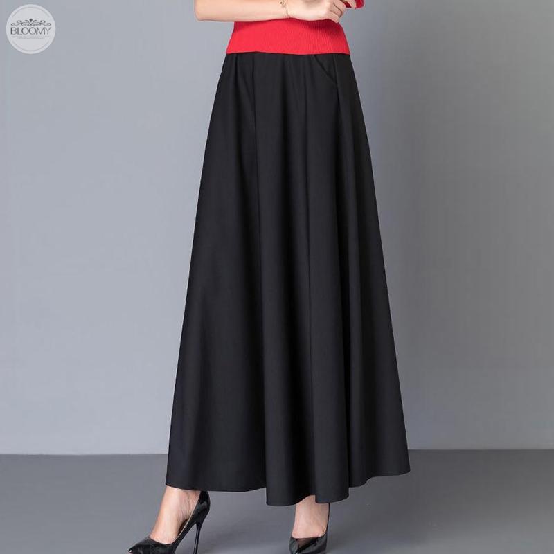 Chân Váy Maxi Dáng Chữ A Màu Trơn Lưng Cao Có Túi Phong Cách Cổ Điển Thời Trang Mùa Hè Cho Nữ | BigBuy360 - bigbuy360.vn