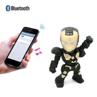 Wireless Bluetooth Speaker with LED Flash Portable Subwoofer Iron Man Model