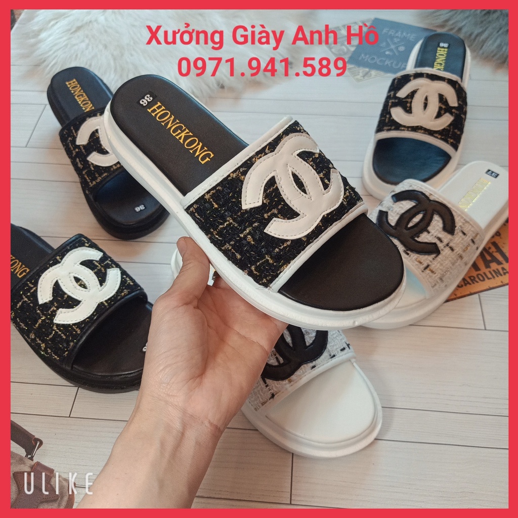 Dép Bánh Mì Dép Nữ Quai Ngang Dạ May X Đế 3 phân Siêu Nhẹ, Mềm Êm Cực Sang Chảnh (Kèm Ảnh Video Thật)