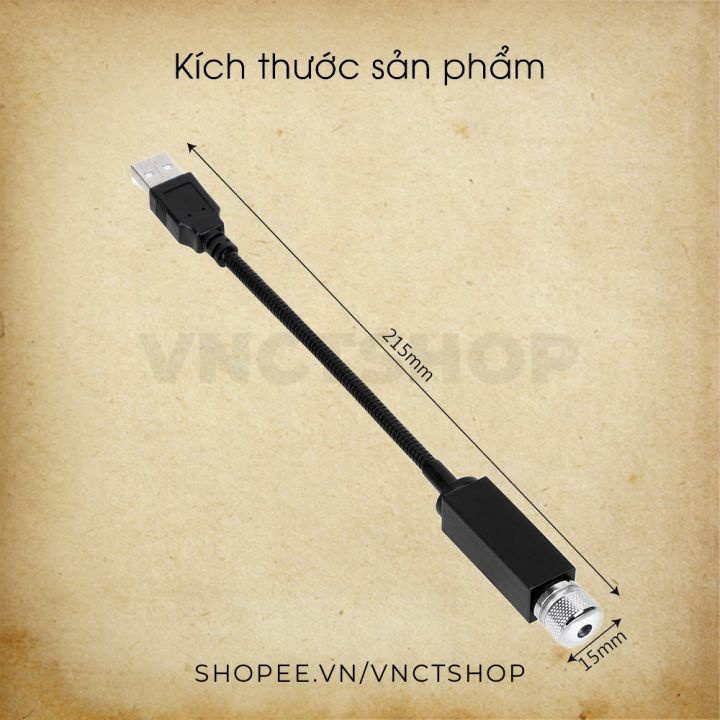 Đèn led chiếu sao chiếu trần xe ô tô, trần nhà bầu trời sao tia laser trang trí cắm cổng usb