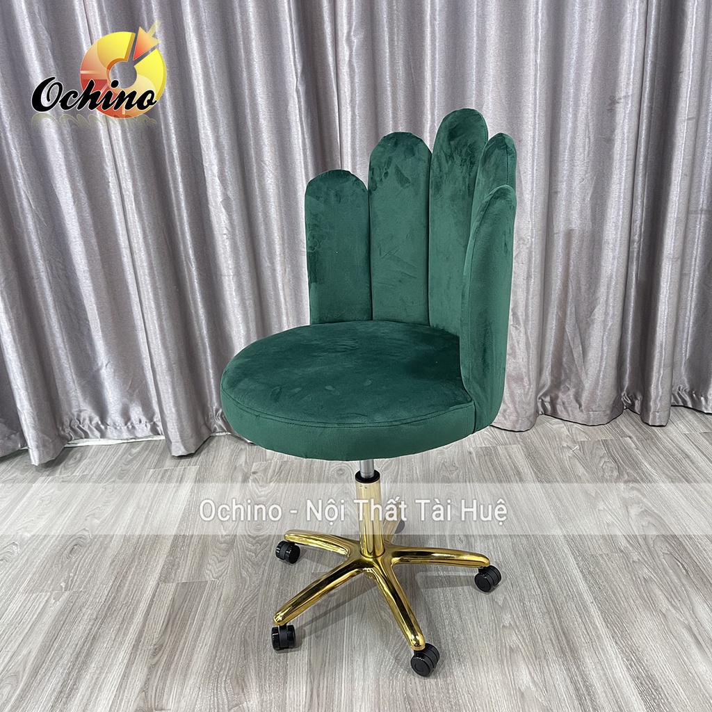 Ghế Trang Điểm Xoay, Ghế Xoay Học Sinh Bánh Xe Chân Vàng Sao Cao Cấp Mẫu Sò Múi Phong Cách Bắc Âu (Hình Thật Shop Chụp)