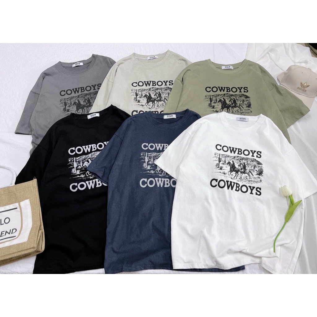 Áo thun 3158 Unisex Mẫu Cowboys Form rộng (ảnh thật)