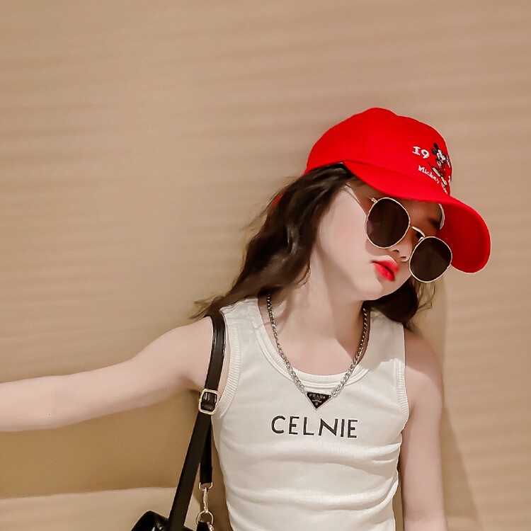 Set Áo Thun Không Tay Kèm Quần Jeans Rách Thời Trang Mùa Hè Cho Bé Gái 170 Độ