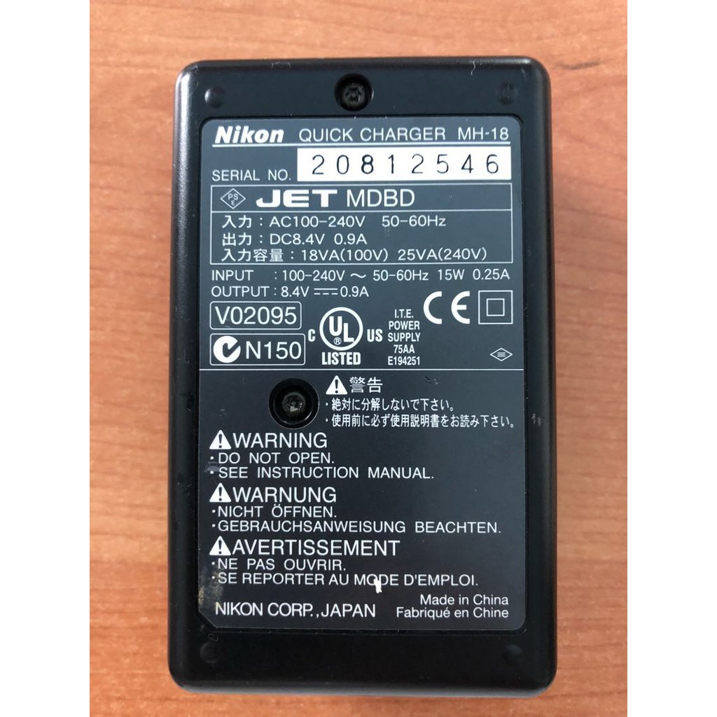 CHÍNH HÃNG,QUA SỬ DỤNG Sạc Nikon MH18A / MH-18A MH18 MH-18 SẠC CHO EN-EL3 ENEL3