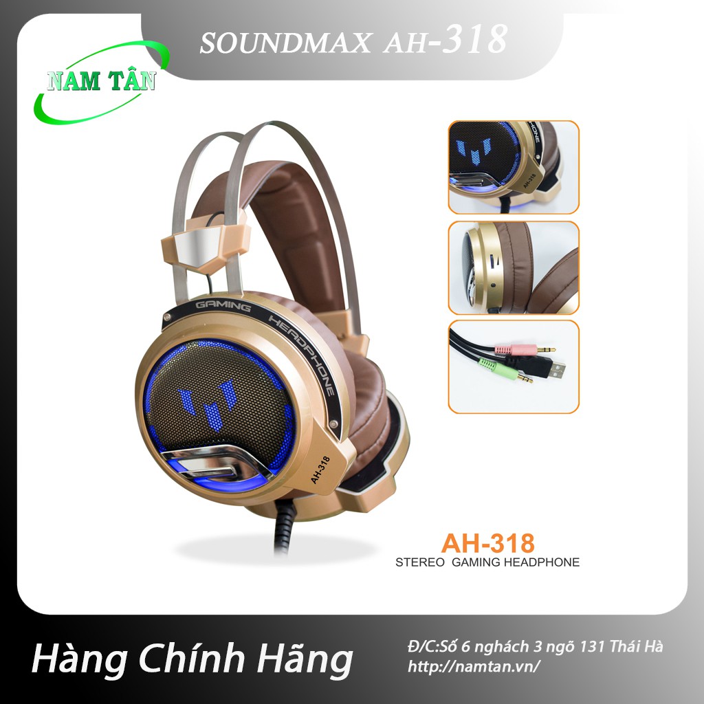 Tai nghe Gamming có Bass SoundMax AH318 (hàng chính hãng)