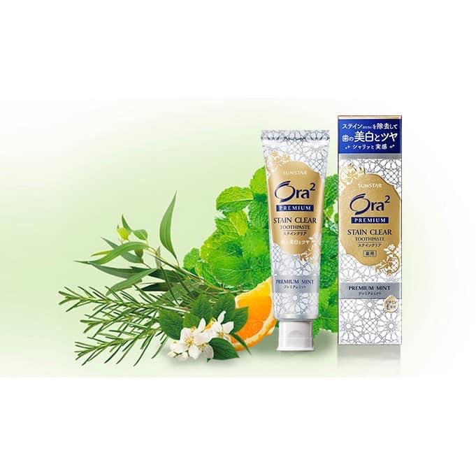 Kem đánh trắng răng Ora2 Premium Stain Clear 100g - Nội Địạ Nhật