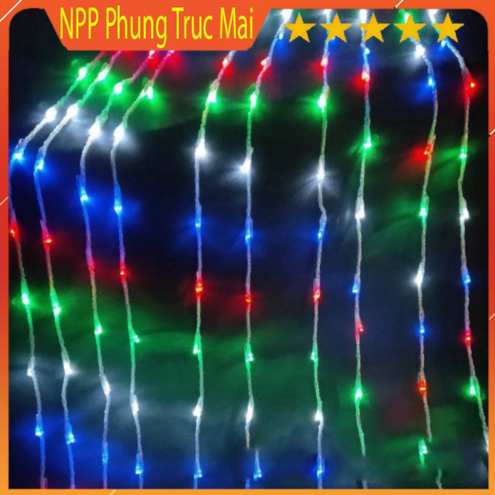 Bộ Đèn Led Thả Rèm Mưa Rơi/ Thác Nước - Đèn Nháy Thả Mành 10 Sợi 2m [có video] tết 2023