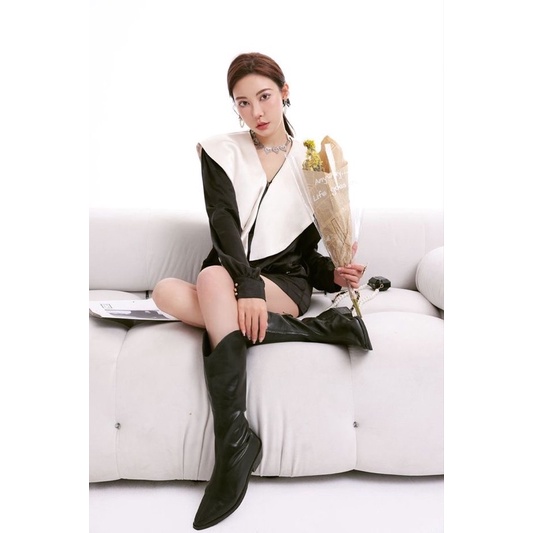 Đầm vest dáng suông cổ bèo koreastyle