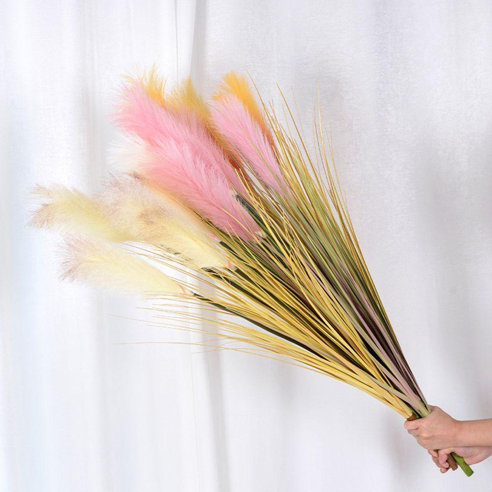 Bó Hoa Cỏ Nhân Tạo 5 Đầu Thời Trang Độc Đáo DIY Dùng Trang Trí Nhà Cửa