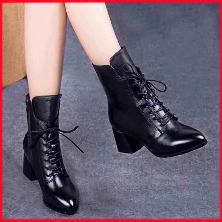 (VT002) GIÀY BỐT NỮ CAO CẤP CỔ THẤP TIỆN DỤNG