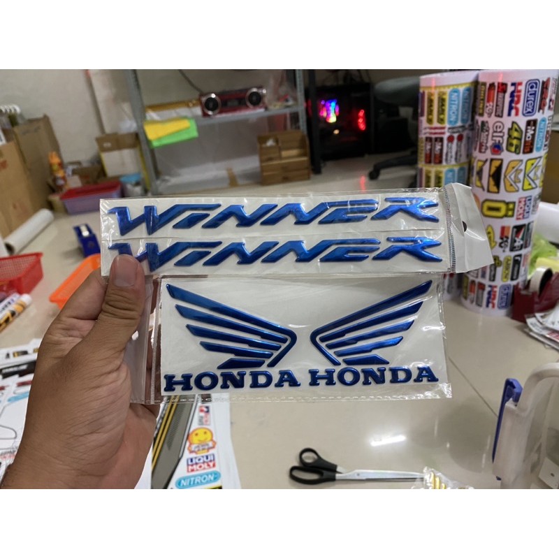 combo cặp Tem winner và cánh chim honda xanh