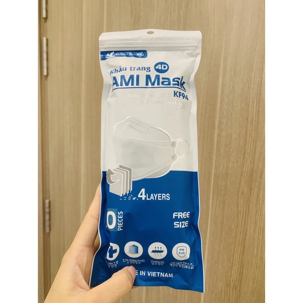 Khẩu trang Ami 4D Kf94 tiêu chuẩn Hàn Quốc (50 chiếc) | BigBuy360 - bigbuy360.vn