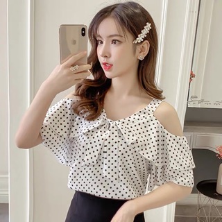 Hàng order: Áo sơ mi chấm bi rớt vai
