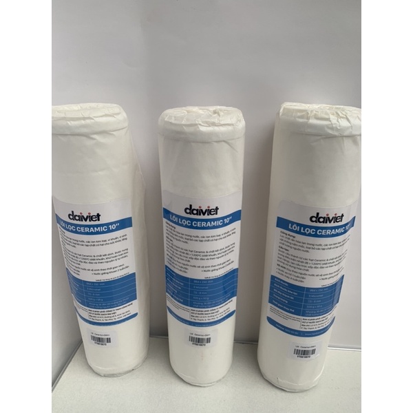 [Chính hãng] lõi lọc số 3, lõi sứ Ceramic 10'' 5mcr - Đại Việt, sử dụng cho máy lọc nước DAIKIO, DAIKIOSAN, TAKASA,….