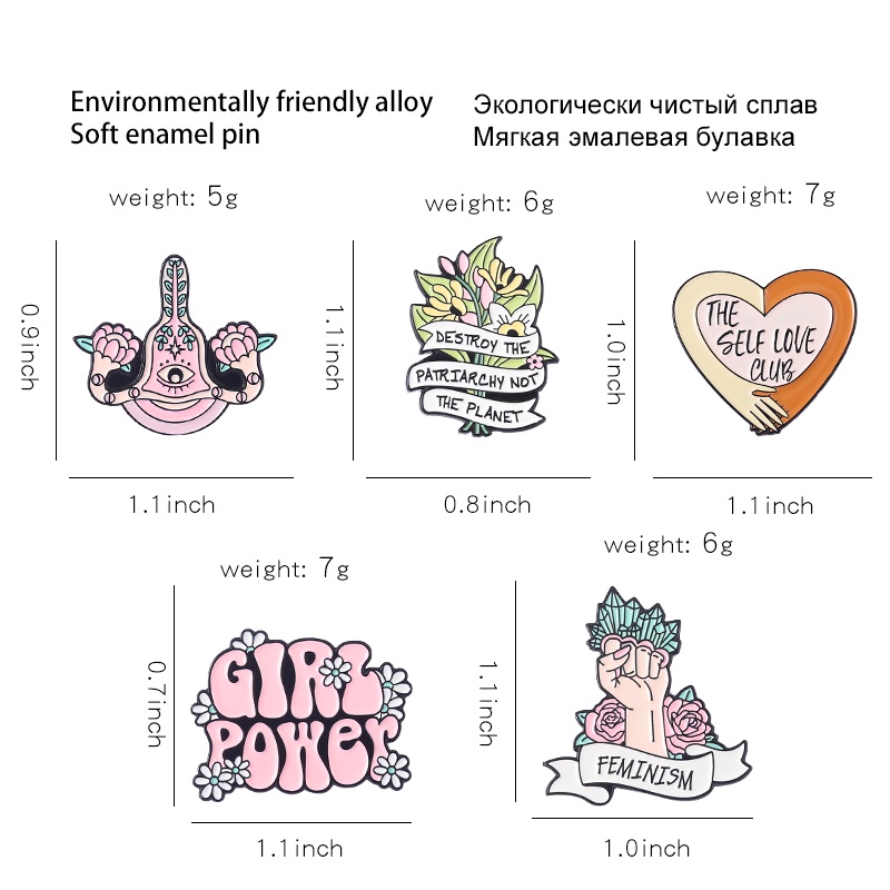 Ghim Cài Áo Kim Loại Hình Bàn Tay Sức Sức Nữ Quyền Lực 5 Phong Cách Phụ Nữ Làm Quà Tặng Túi Xách Cho Bạn Gái