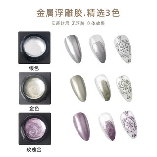 gel vẽ nổi metan 3 màu vẽ móng