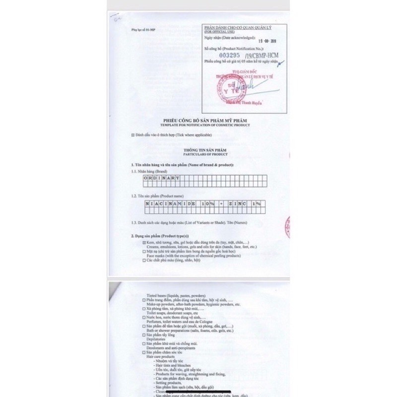 Tinh chất dưỡng trắng giảm thâm mụn The ordinary Niacinamide 10%+zinc