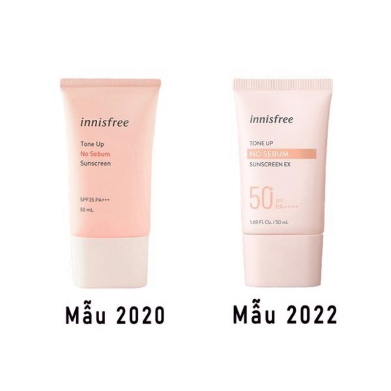 Kem chống nắng Innisfree màu hồng Tone Up No Sebum – Kiềm dầu và nâng tone