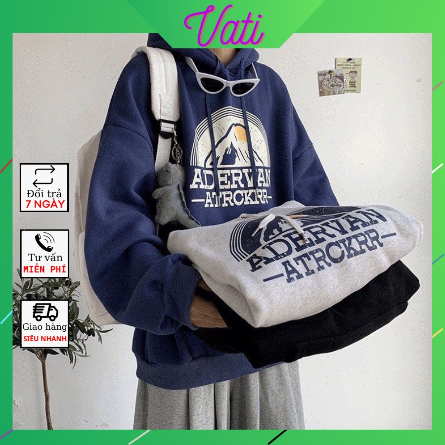 Áo Hoodie Thời Trang Nam Nữ Ép 3D hình quả núi 🍀Áo Nỉ Có Mũ From Rộng VATI