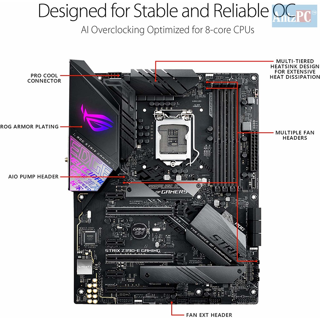 [hàng nhập khẩu US] Bo mạch chủ ASUS ROG STRIX Z390-E GAMING [Like new]