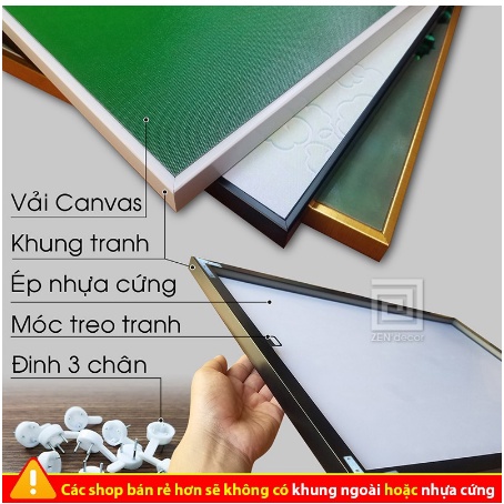 Set 5 Bức Tranh Treo Tường Có Khung Sang Trọng, Chất Vải Canvas Không Thấm Nước, Siêu Bền - Đẹp