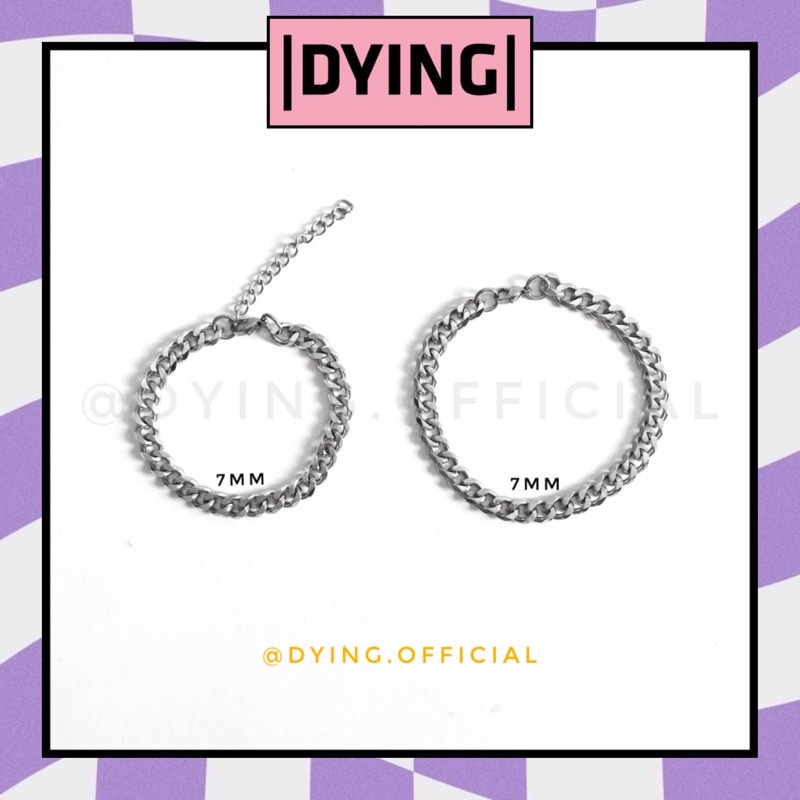 ◇Vòng Tay Xích Bản 7MM Màu SILVER/GOLD - Thép titan KHÔNG RỈ