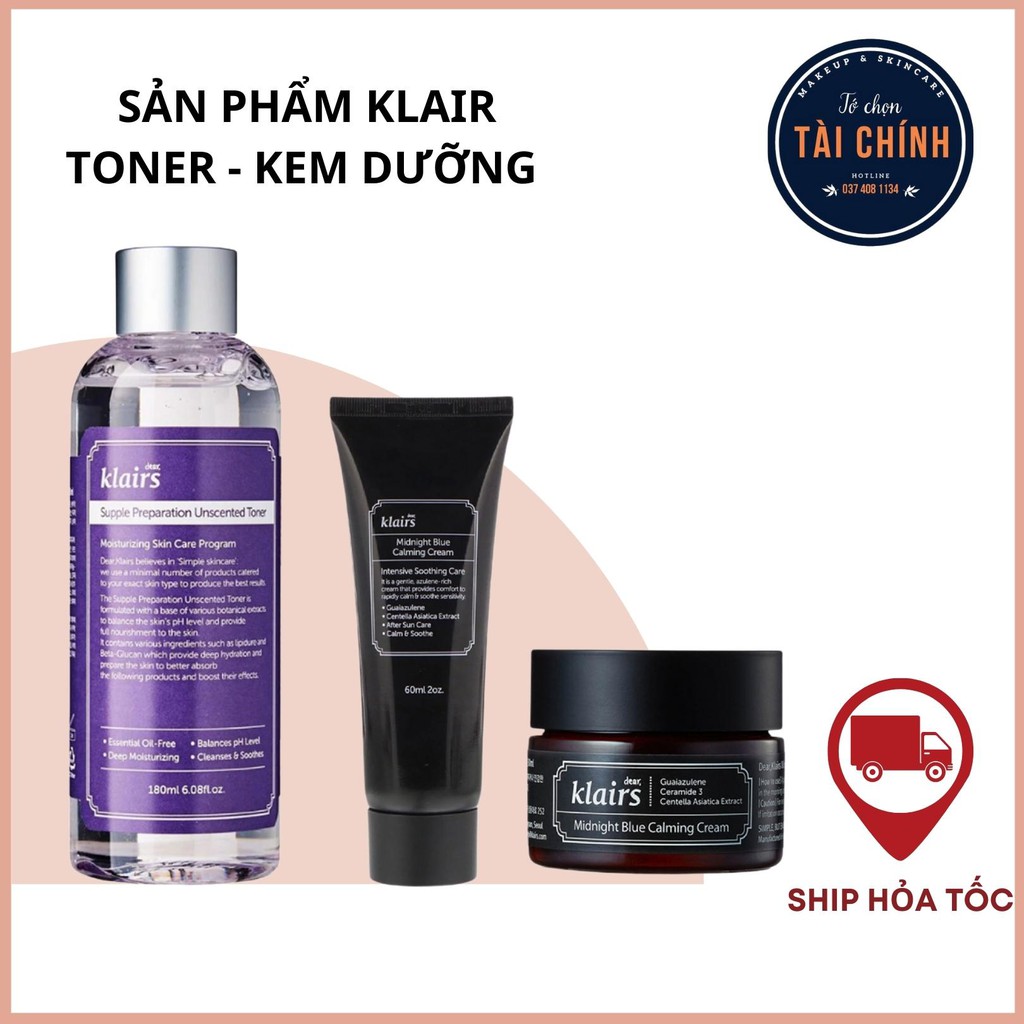 Bộ sản phẩm Nước hoa hồng Toner Dear Klairs Supple Prepara 180ml