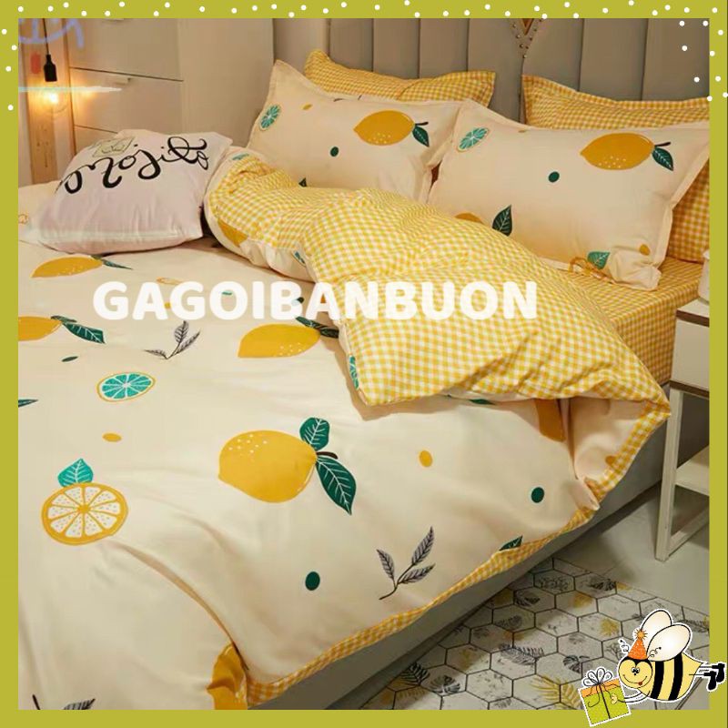 Bộ Chăn Ga Cotton POLY MẪU KẺ QUẢ CHANHchăn, ga, cotton, ga nệm, chăn ga, cotton poly, chăn nệm, chăn ga gối, bedding️