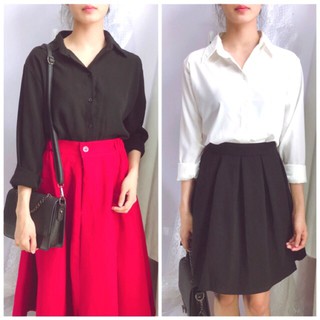 [Có size đại] Áo sơ mi công sở cơ bản phong cách Hàn Quốc, áo somi basic