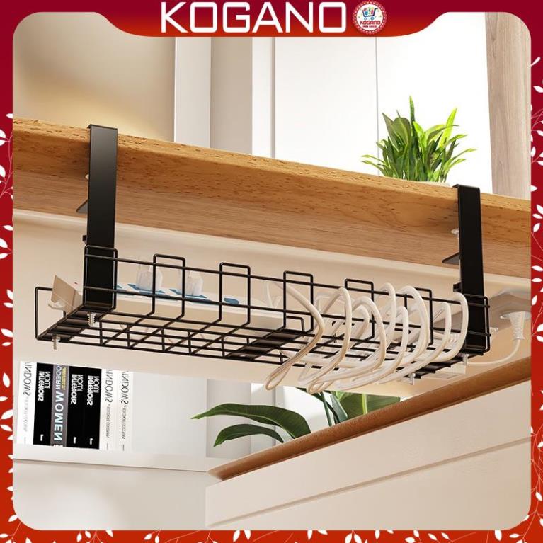 Giá treo đồ 33cm KOGANO giá đựng đồ gắn đáy bàn làm việc, bàn học đựng đồ công nghệ, củ sạc đa năng HG-001411