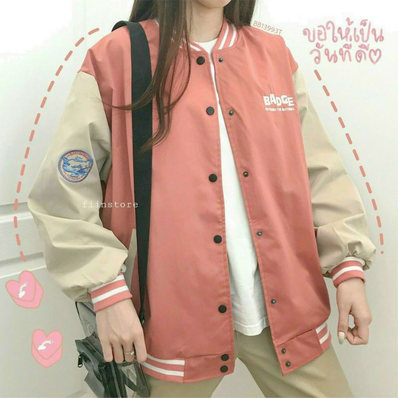 Áo khoác bóng chày Badge bomber phong cách hàn quốc chuẩn 2021 | BigBuy360 - bigbuy360.vn