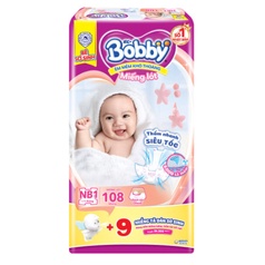 [HÀNG TẶNG] Miếng lót Bobby Newborn 1 - 108m (tặng 9m dán xs)/ Newborn 2 - 60m (tặng 6M)