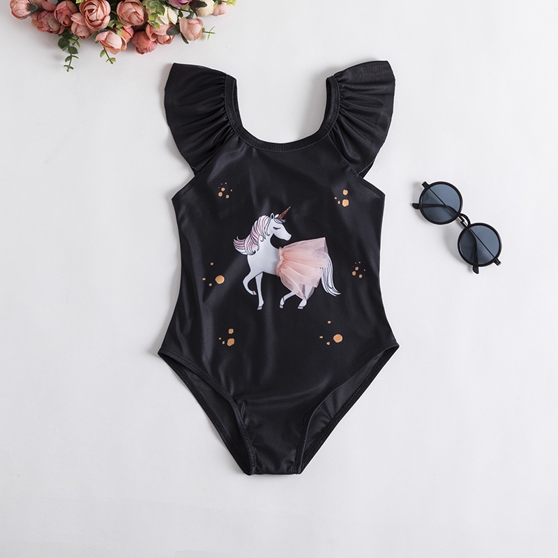 Bộ Đồ Bơi Một Mảnh Không Tay In Hình Ngựa Một Mảnh Dành Cho Bé Gái 0-5 Tuổi