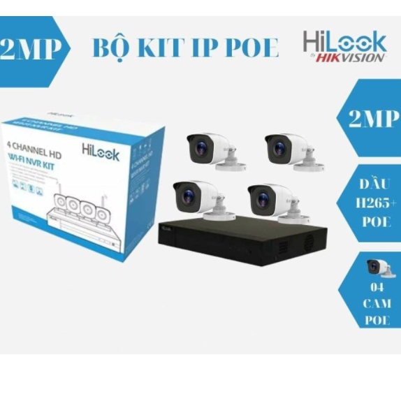 Bộ kit 4 camera IP Hilook IK-4042BH, bộ kit Hilook chính hãng - 309cctv