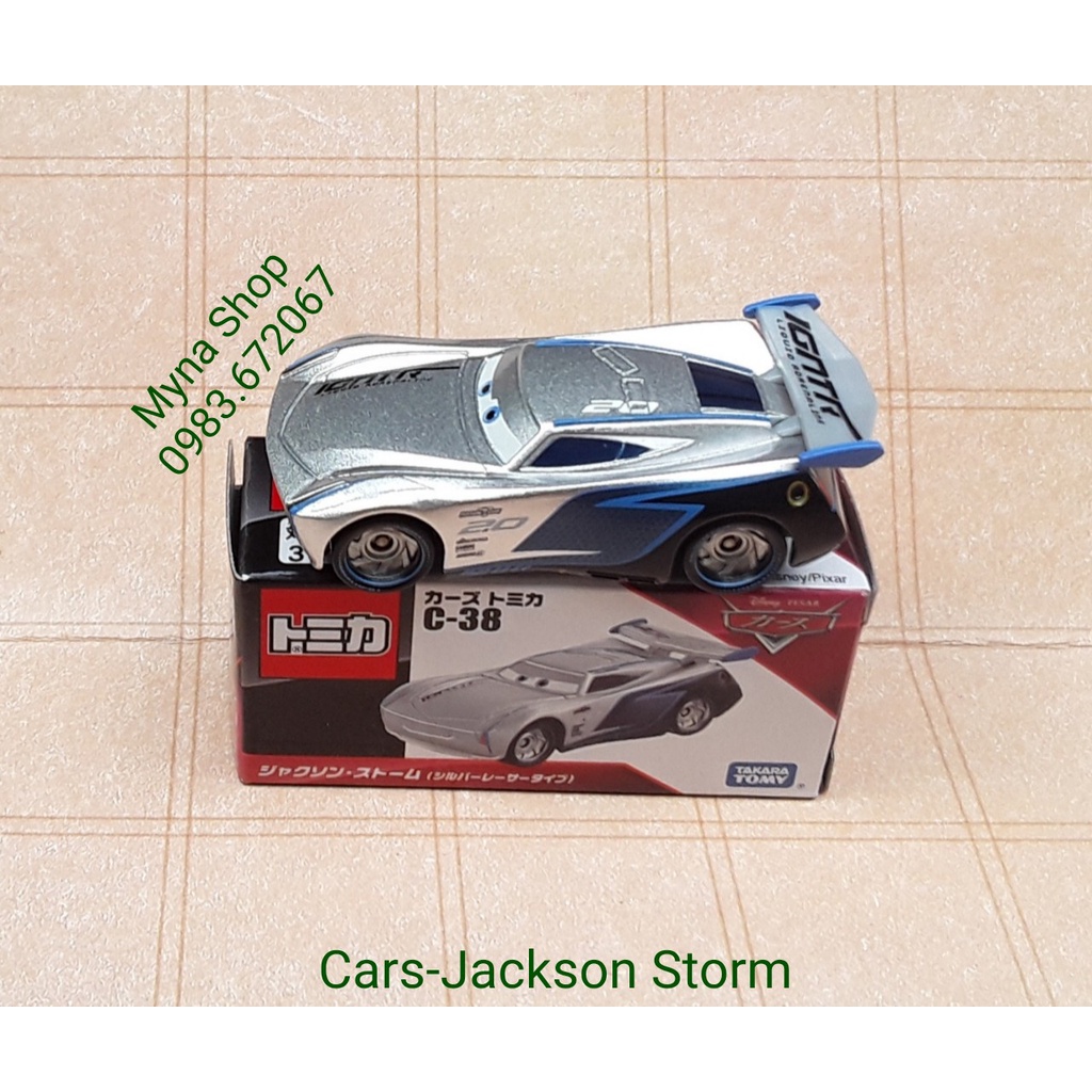Đồ chơi mô hình tĩnh xe tomica cars Jackson Storm , có hộp, tặng hộp PVC