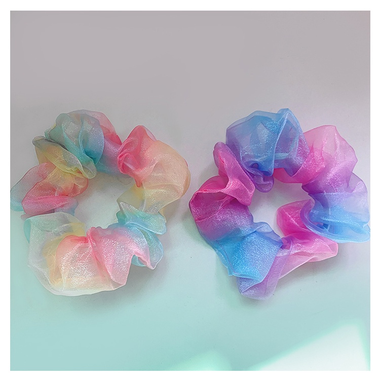 Dây Buộc Tóc Vải Lưới Organza Đơn Giản Nhiều Màu Sắc Cho Nữ