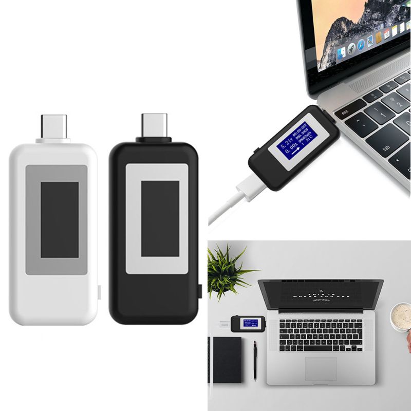 Thiết bị kiểm tra điện áp kỹ thuật số đa chức năng cổng USB loại C màn hình LCD