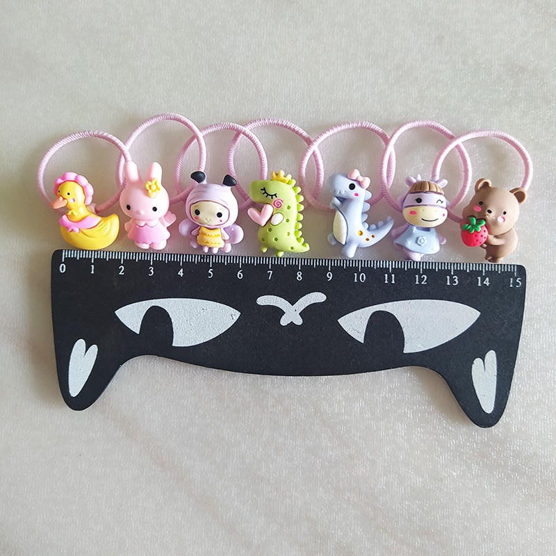 Set 2 dây buộc tóc co giãn hình khủng long dễ thương cho bé gái