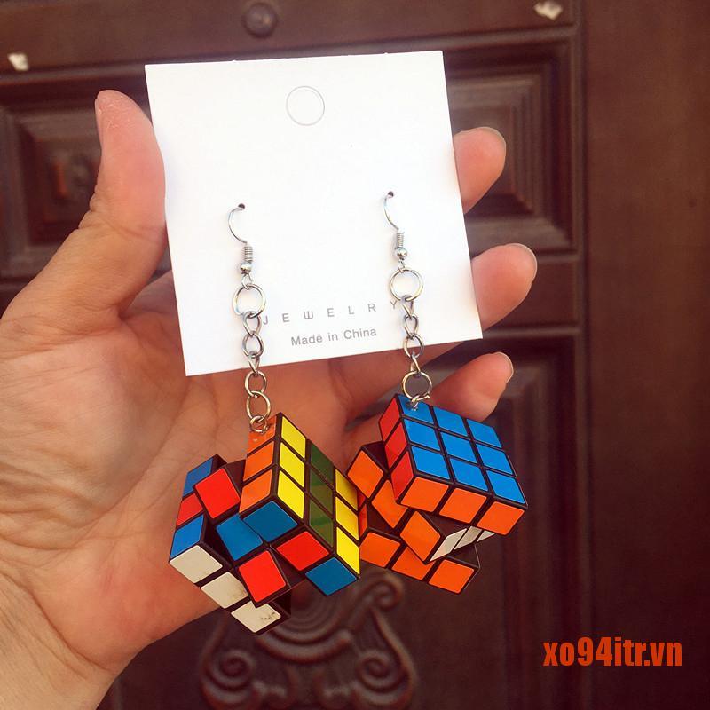 XOITR Fashion Geometry Earrings Women Fashion Pendants Fancy Creative Hanging Ear