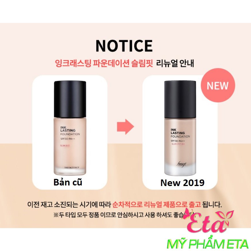 Kem Nền Lâu Trôi, Che Phủ Tốt TFS Ink Lasting Foundation Slim Fit EX SPF30 PA++ fmgt 30ml