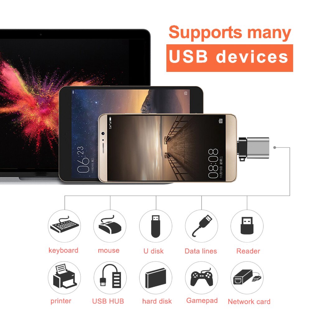 Đầu chuyển đổi mini Type C sang USB 3.0 hỗ trợ OTG tốc độ cao cho điện thoại/máy tính | BigBuy360 - bigbuy360.vn
