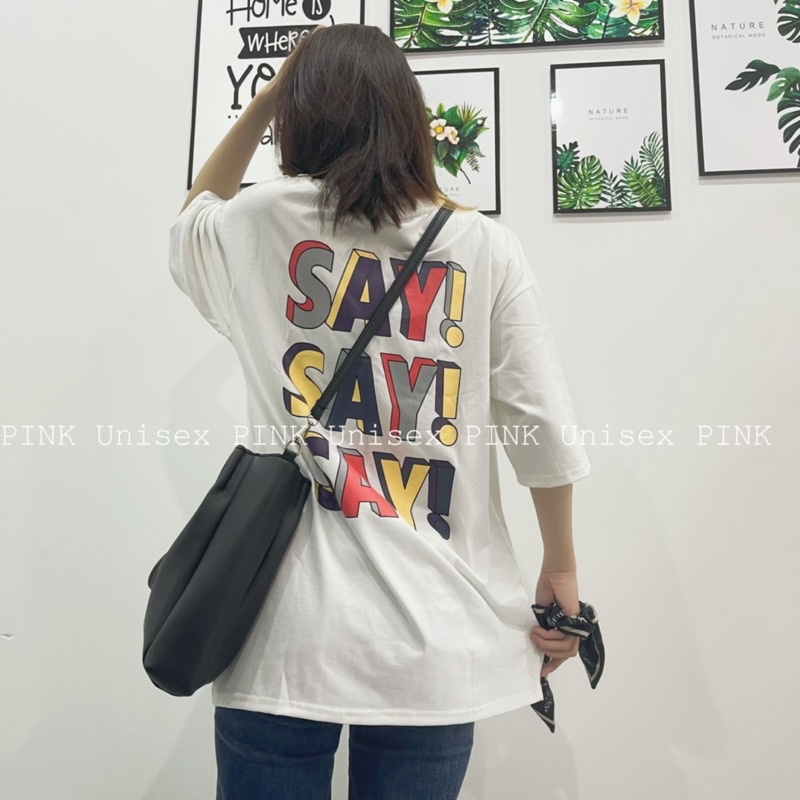 Áo thun phông nam nữ PINK tay lỡ form rộng SAY Unisex