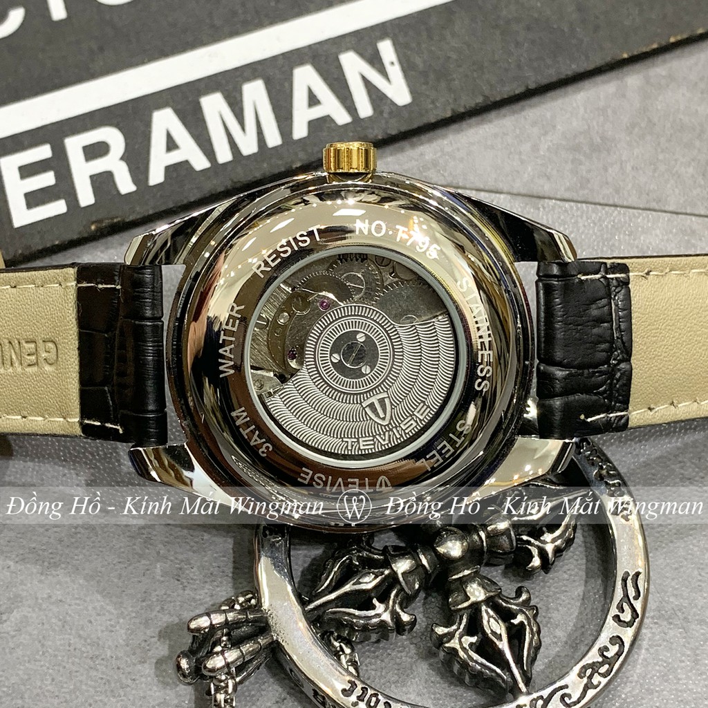 Đồng hồ cơ nam dây da cao cấp Tevise T795-1 full box, mặt kính sapphire chống xước, chống nước, bảo hành 03 năm | BigBuy360 - bigbuy360.vn