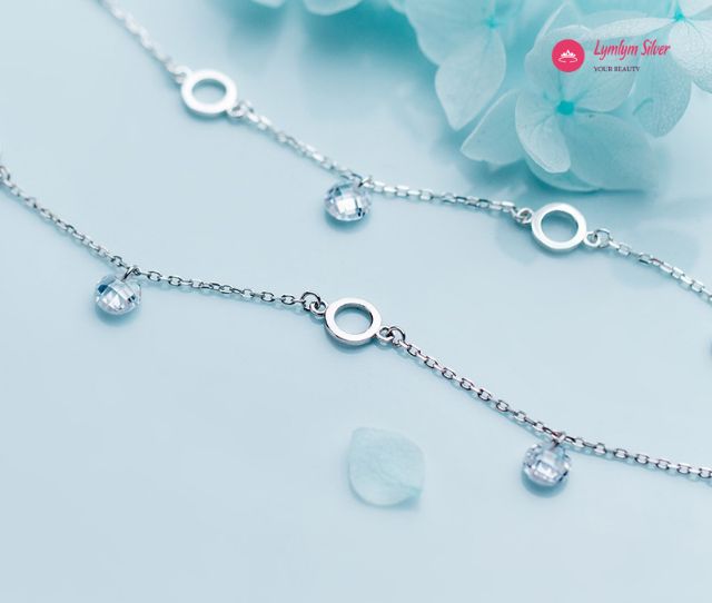 Lắc chân và lắc tay nữ mix đá nhỏ duyên dáng Lymlym Silver bạc 925 cao cấp | BigBuy360 - bigbuy360.vn