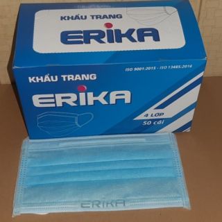 Khẩu trang 4 lớp xanh Erika - 50 cái