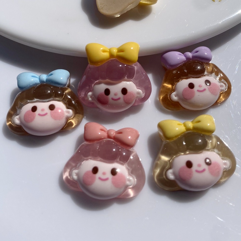 Set 10 Nơ Nhựa Dễ Thương Dùng Để Trang Trí Ốp Điện Thoại/ Dây Buộc Tóc DIY