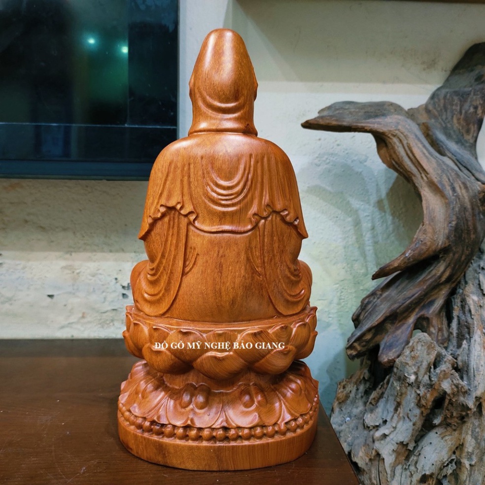 Tượng phật bà quan âm gỗ hương cao 30 cm