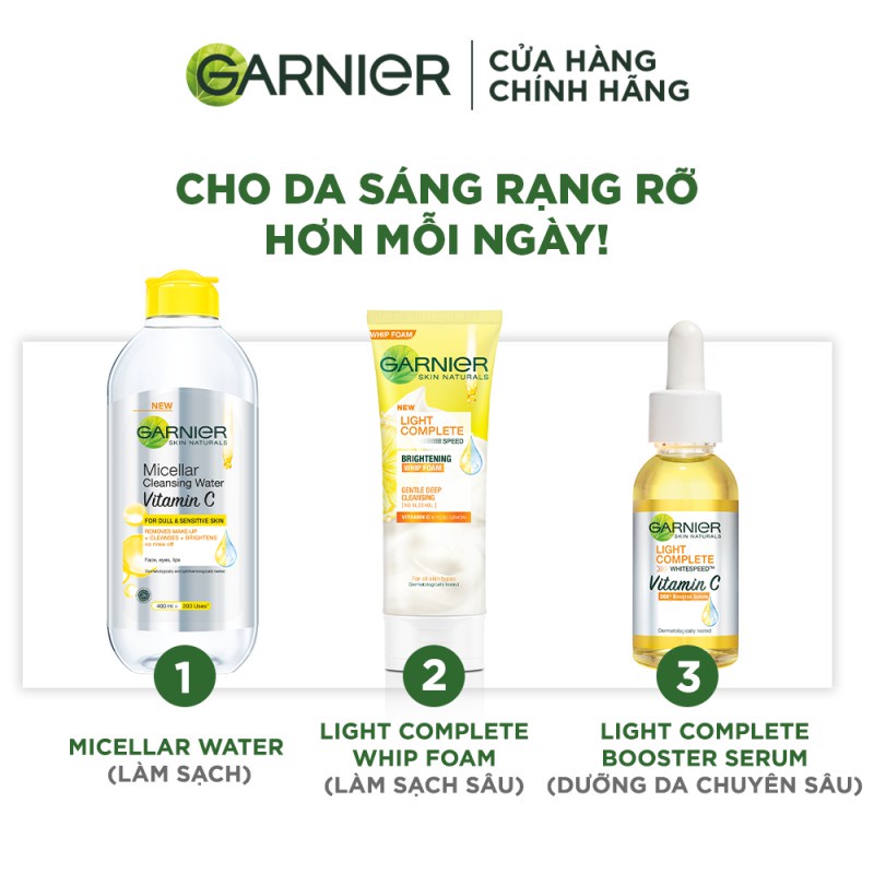 Bộ sản phẩm làm sạch và sáng da Garnier Light Complete Vitamin C | WebRaoVat - webraovat.net.vn