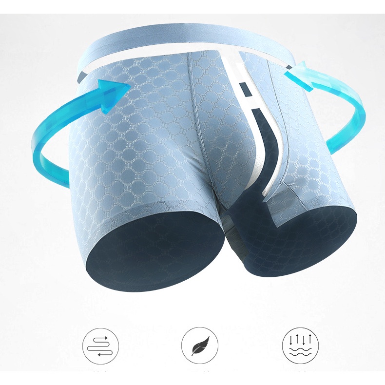 Quần Lót Boxer Vải Lụa Lạnh Mỏng Không Đường May Thoáng Khí Thời Trang Mùa Hè Cho Nam 309