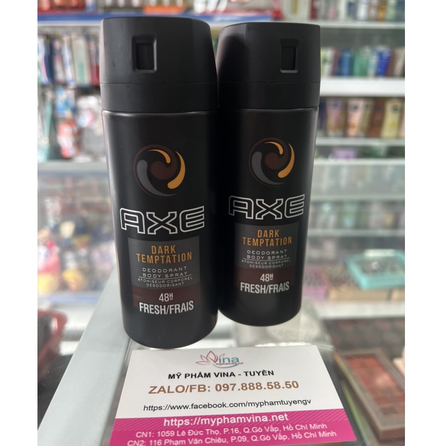 Xịt khử mùi Axe Dark Temptation hương Chocolate chai 150ml